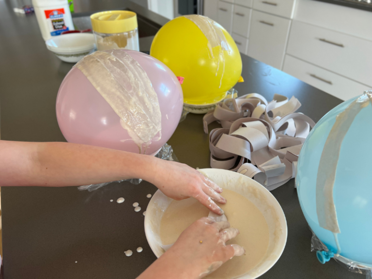 making paper mache egg