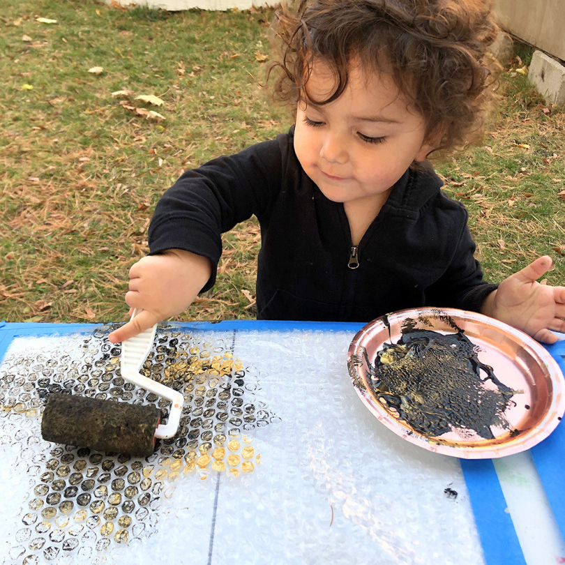 toddler bubble wrap printing