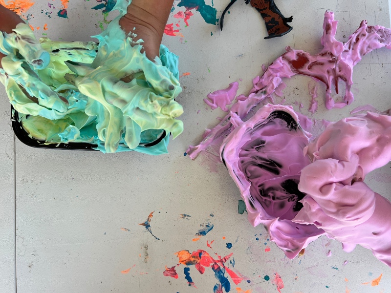 messy foam paint