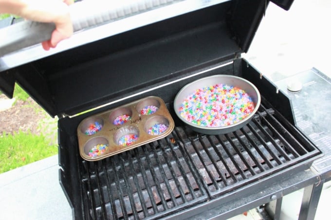 melting beads on grill