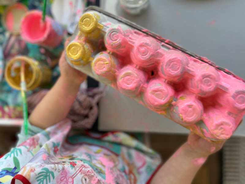 painting egg carton