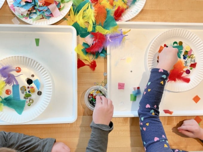 adding decorations to suncatchers