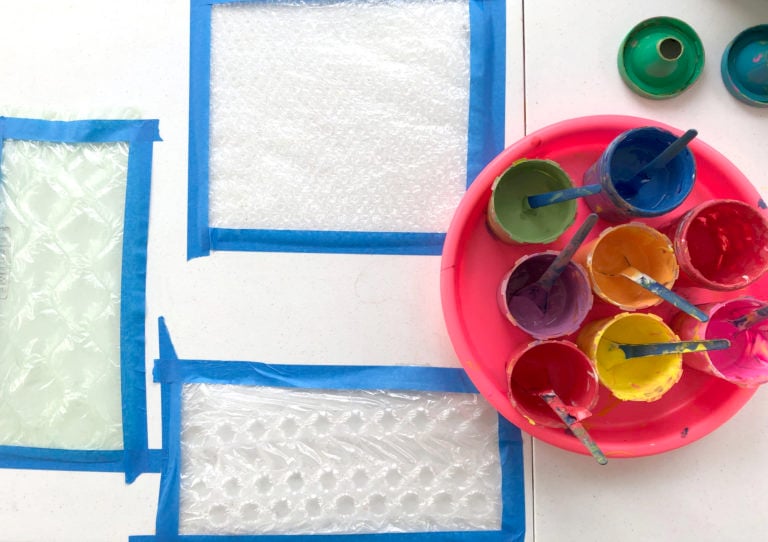 bubble wrap painting prep