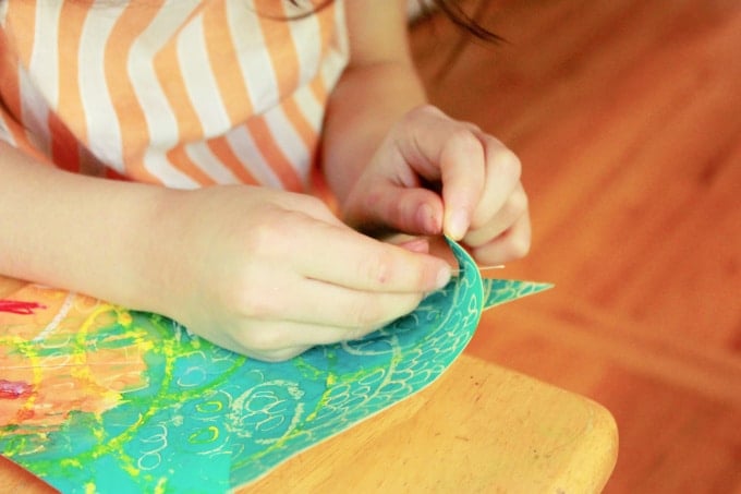 making hole in pinwheel