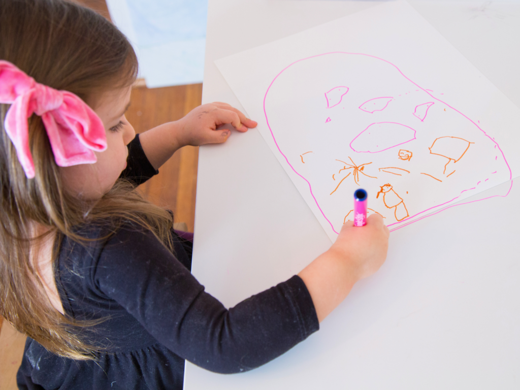drawing on blank paper