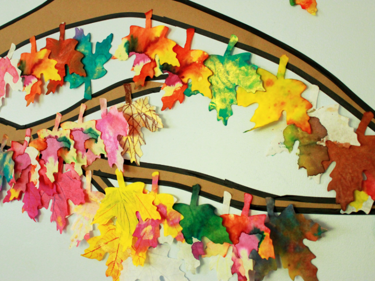 paper leaves on branches
