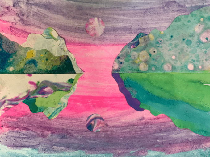 marbled paper landscape