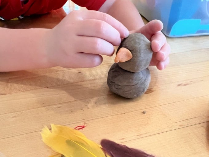 adding eye to turkey playdough