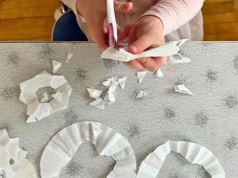 cutting snowflake