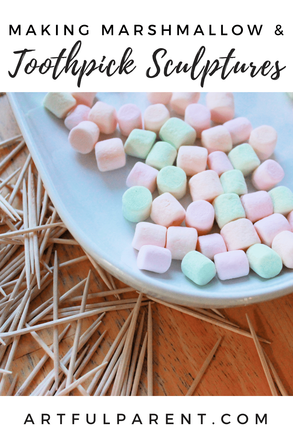 marshmallow and toothpicks pin