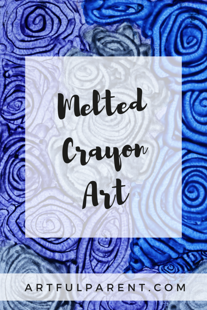melted crayon art pin