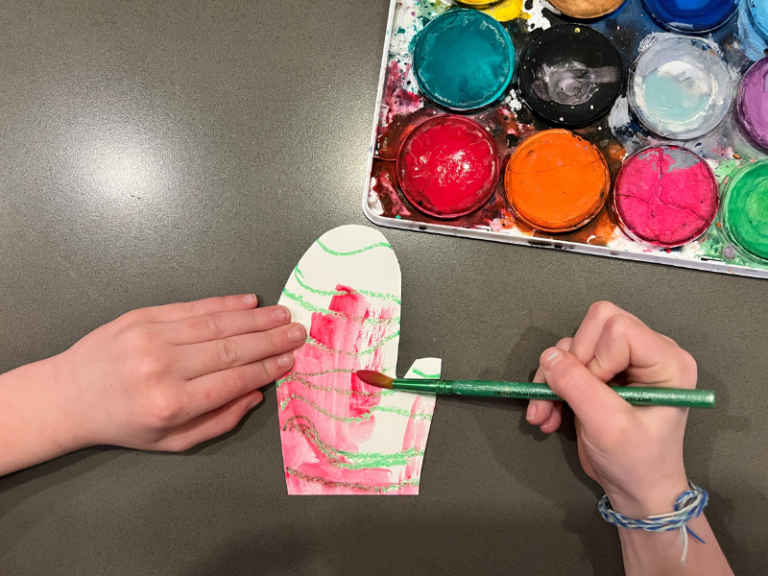 painting on mittens