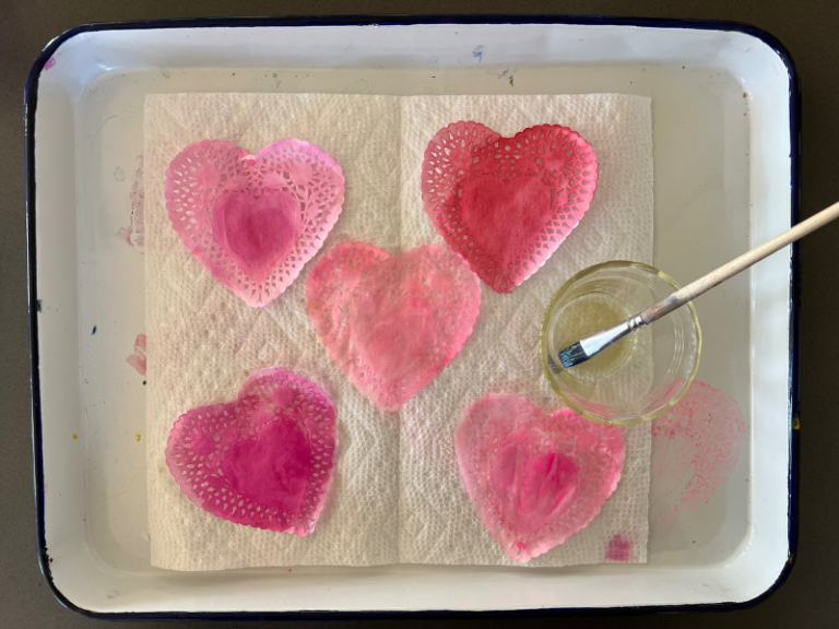 putting oil on doilies
