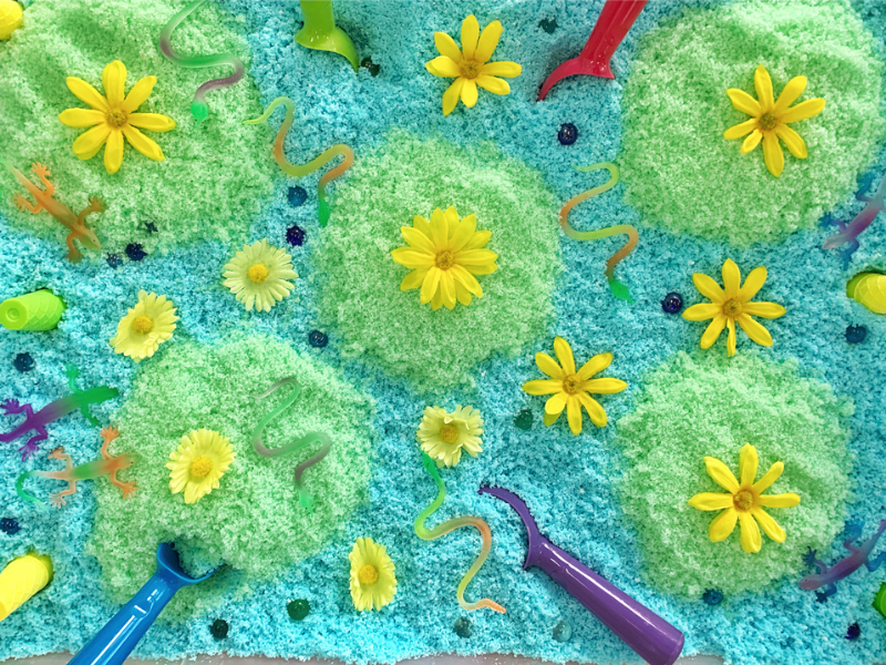 colorful sand sensory play