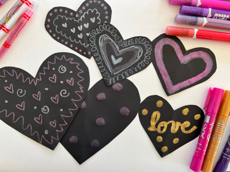 metallic valentines easy Valentine's crafts