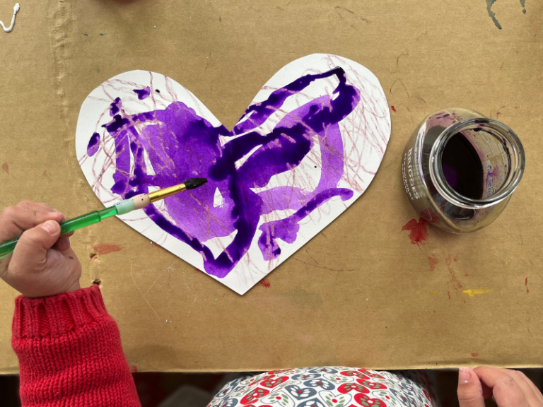 painting paper heart