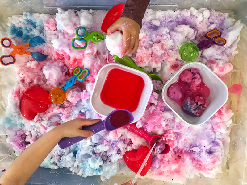 snow sensory play