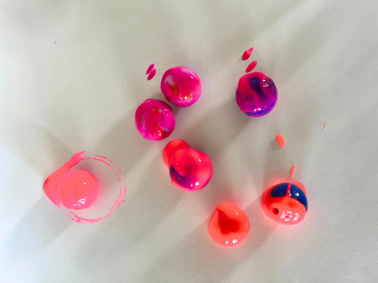 marbles with paint