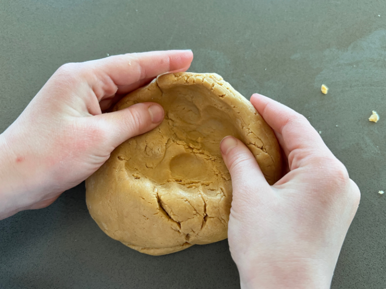playing with pb playdough