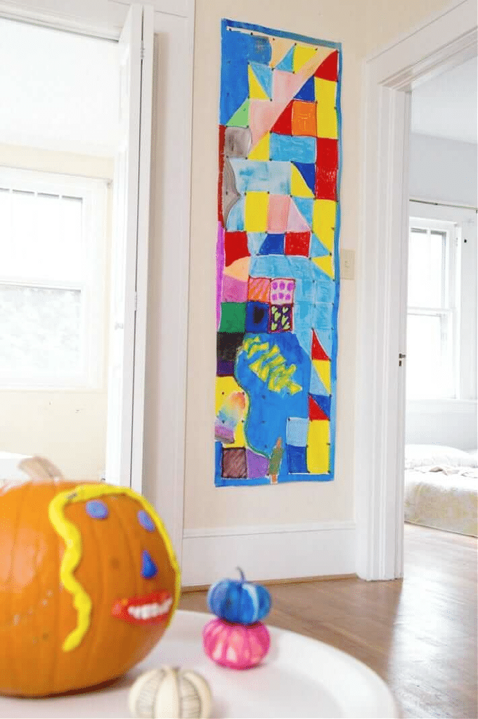 geometric art on wall