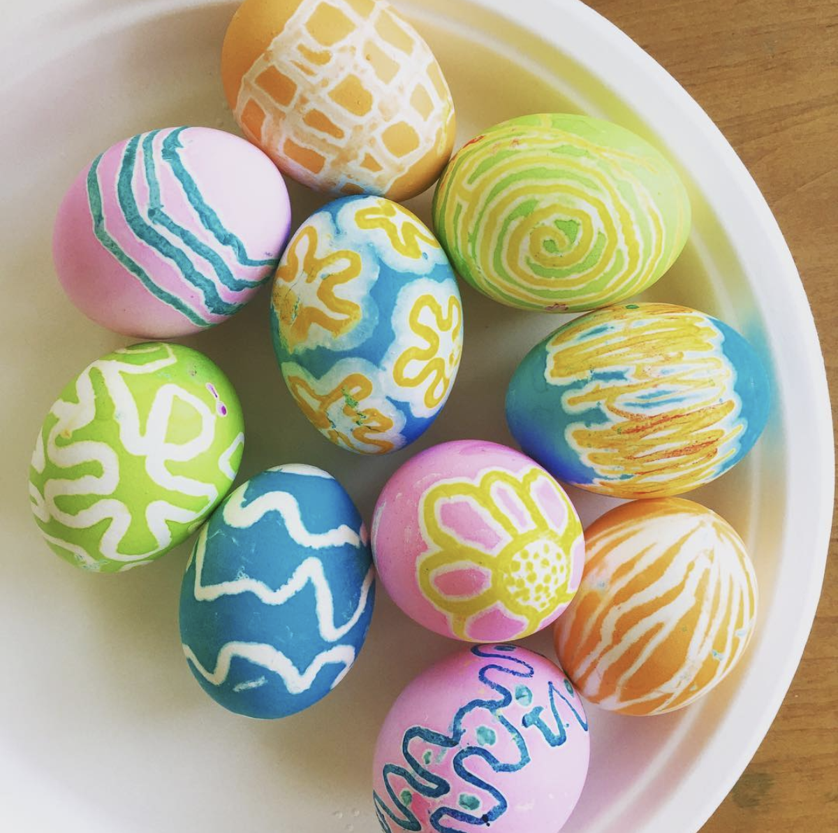 melted crayon eggs