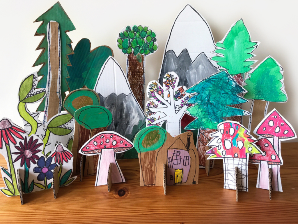 cardboard forest