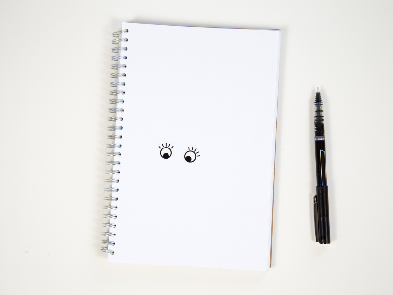 drawing prompts with eye stickers