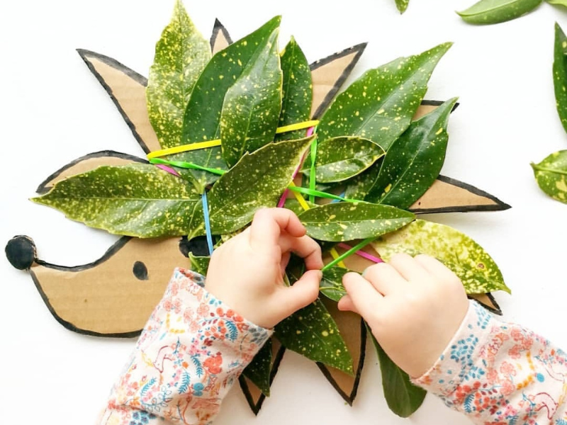 leaf hedgehog earth day activities
