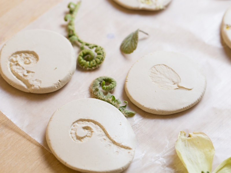 nature prints in clay