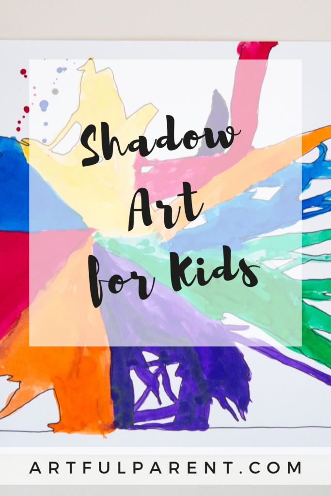 A young girl tracing the shadow coming through the sheer floral curtains. shadow art pin
