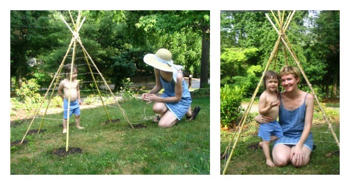 Add-Twine-to-Bean-Pole-Teepee