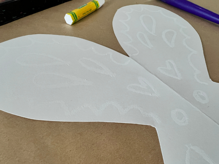 watercolor butterfly with wax designs