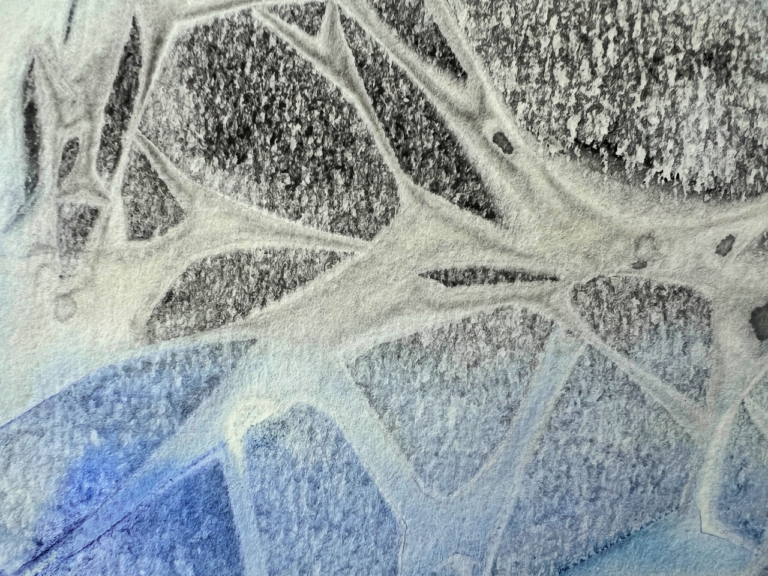watercolors with plastic wrap