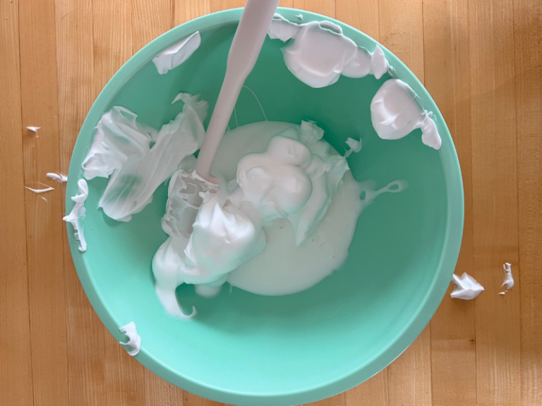 making slime in bowl