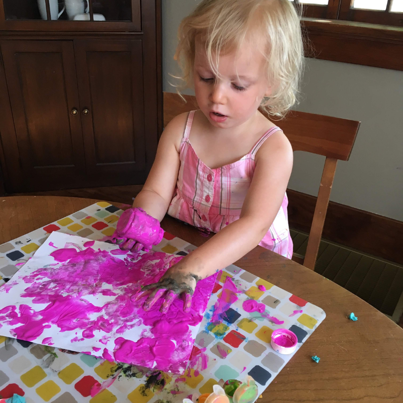 messy finger painting