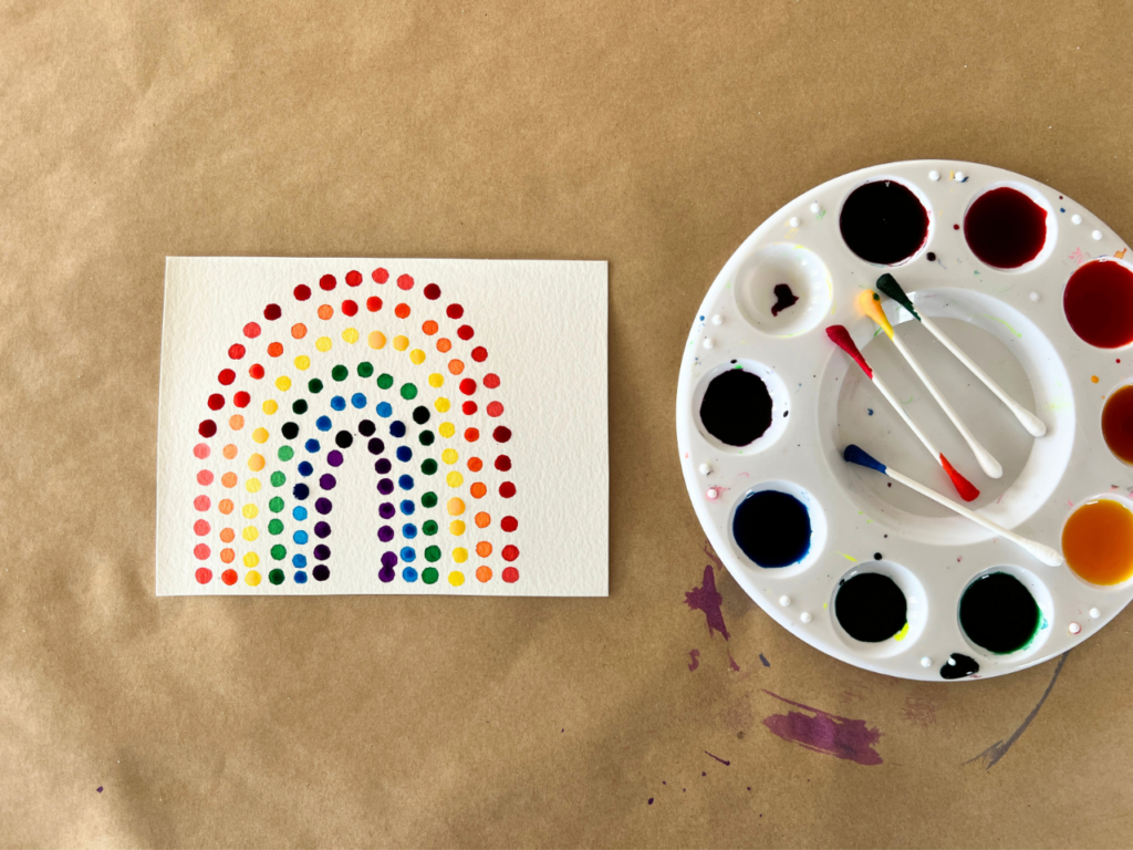 q tip pointillism rainbow