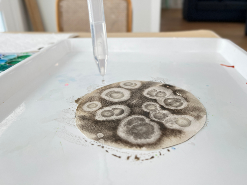 watercolor and rubbing alcohol
