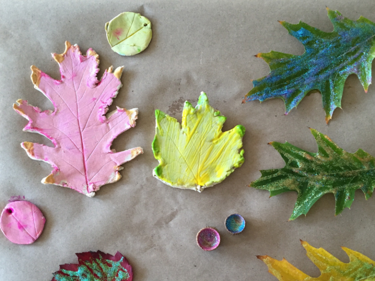 clay leaf imprints