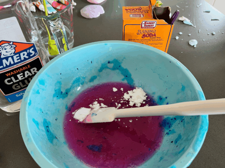 glitter slime with baking soda