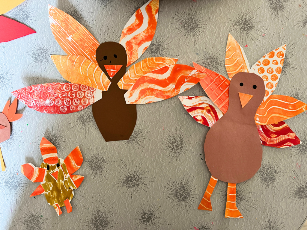 collaged turkeys