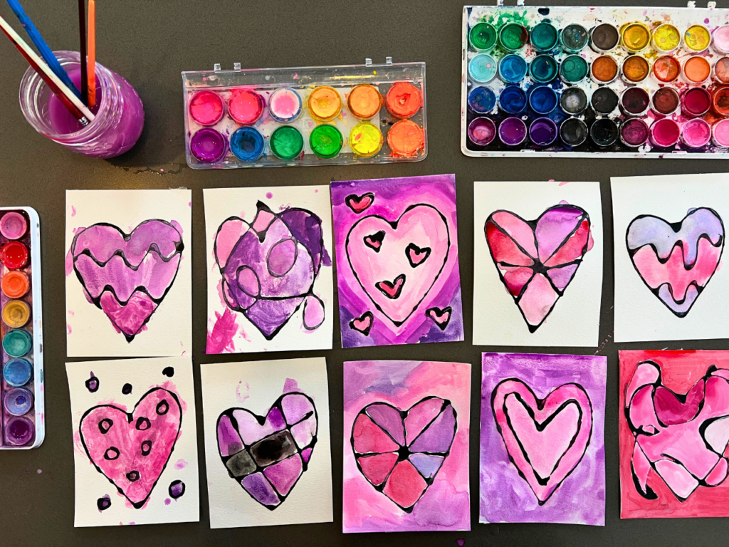 black glue heart art