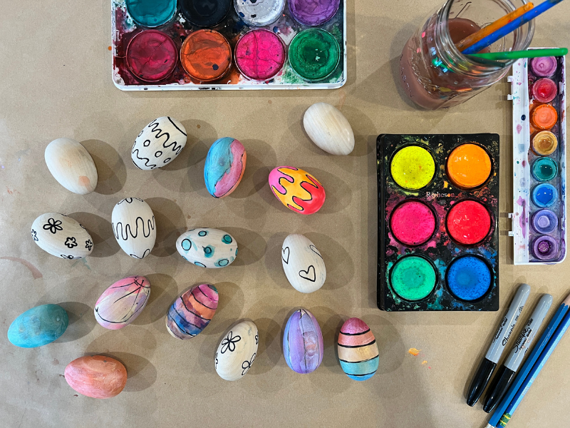 wooden eggs