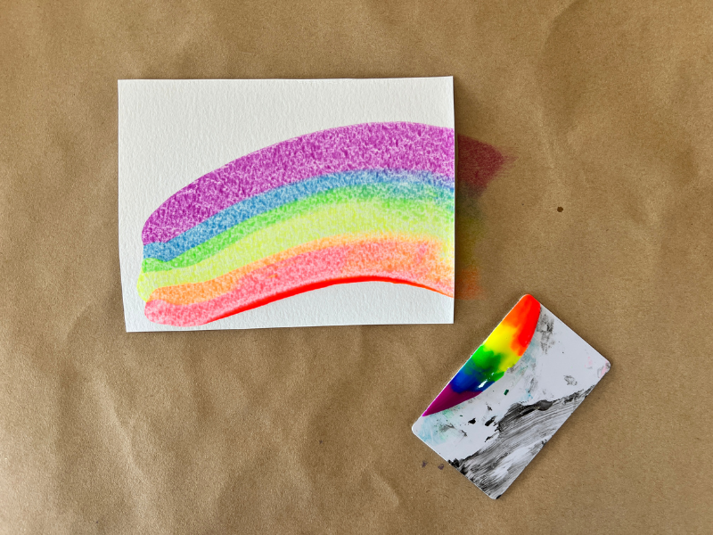 rainbow scrape art