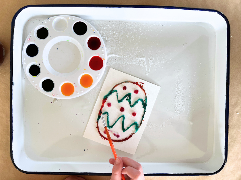 raised salt painting easter egg