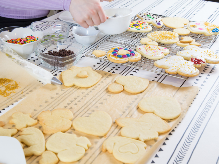 sugar cookies on table