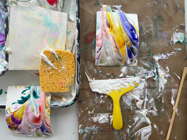 shaving cream marbling
