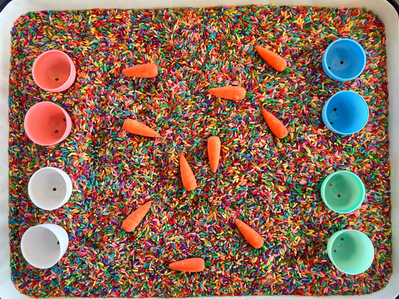 easter rainbow rice