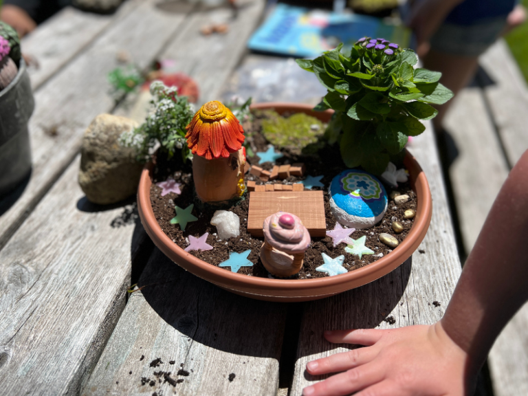 fairy house in pot