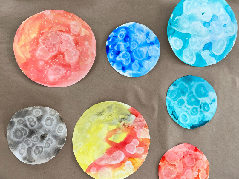 watercolor planets