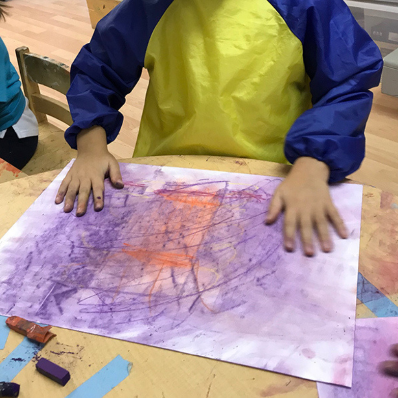 drawing with chalk